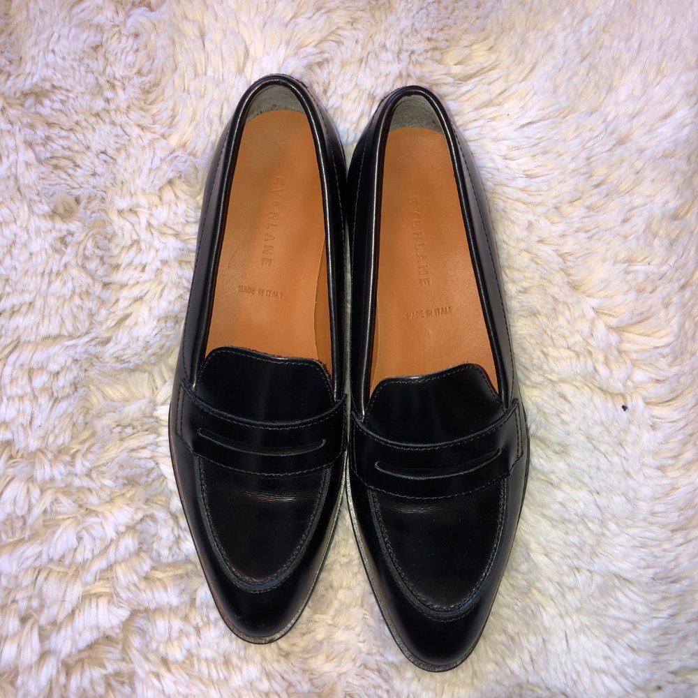 Everlane Black Leather Penny Loafers - Picture 3 of 5